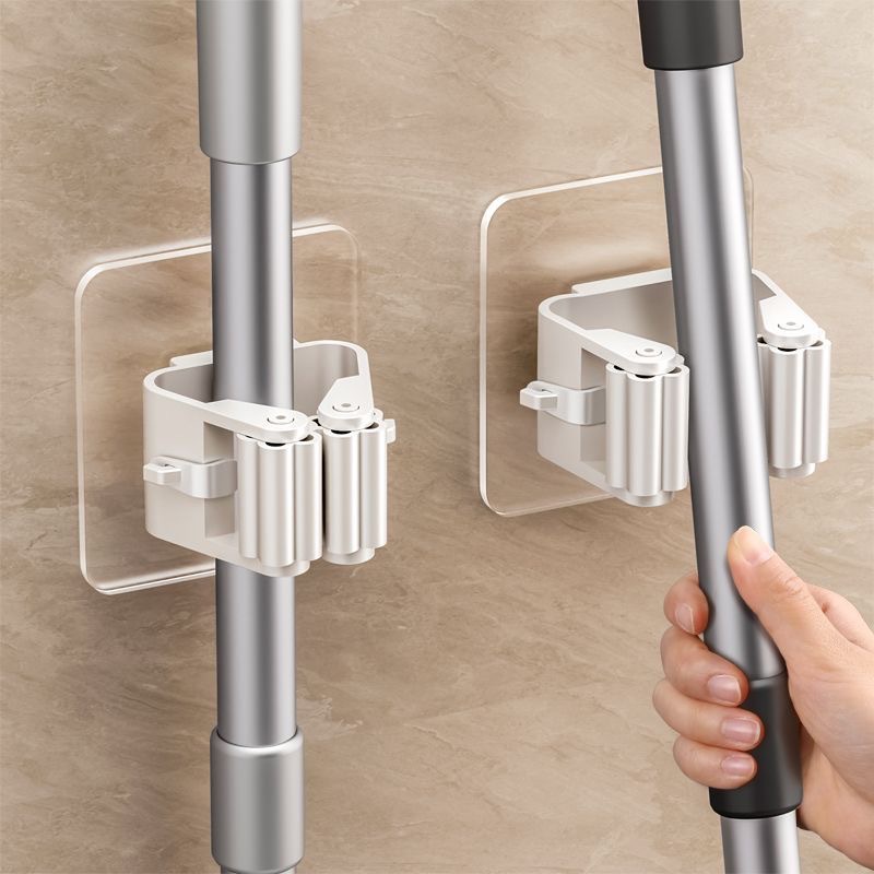 Tiny Home Bathroom Kit - No-drill Hooks Adhesive Wall Hanging Mop