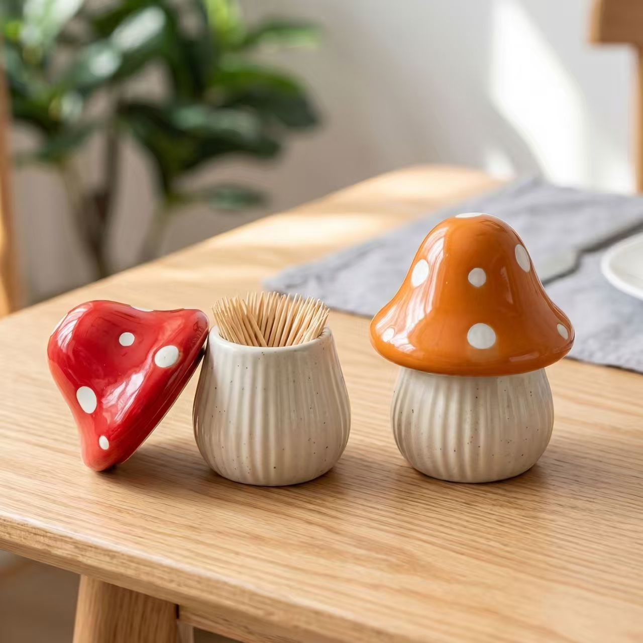 Cartoon Mushroom Ceramic Stora - Home Bathroom Organizer ulasan dan harga