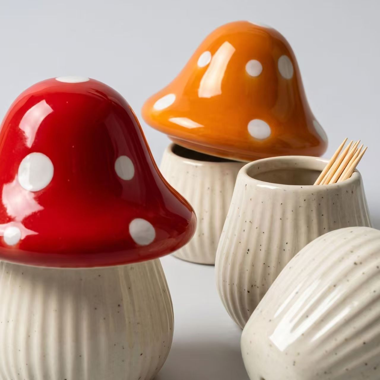 Cartoon Mushroom Ceramic Stora - Home Bathroom Organizer ulasan dan harga
