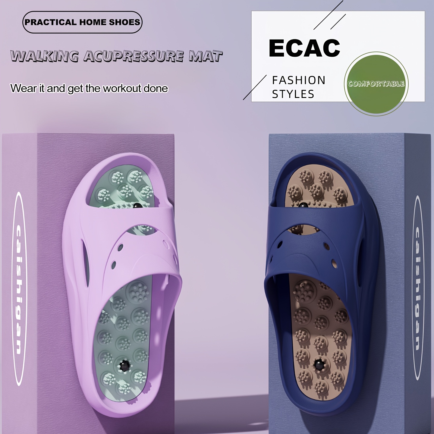 Women Men EVA Massage Slippers - Home Bath ulasan dan harga