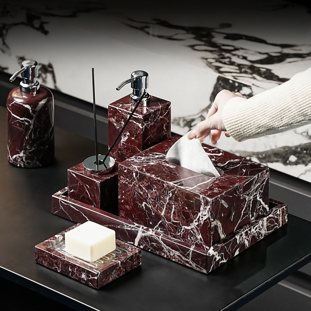 Luxury Natural Marble Rosa Lev - Tiny Home Bathroom Kit ulasan dan harga