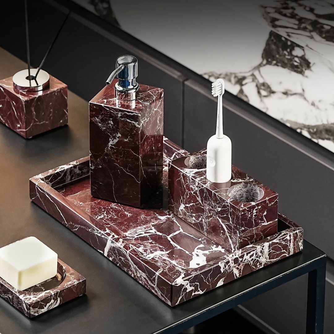 Luxury Natural Marble Rosa Lev - Tiny Home Bathroom Kit ulasan dan harga
