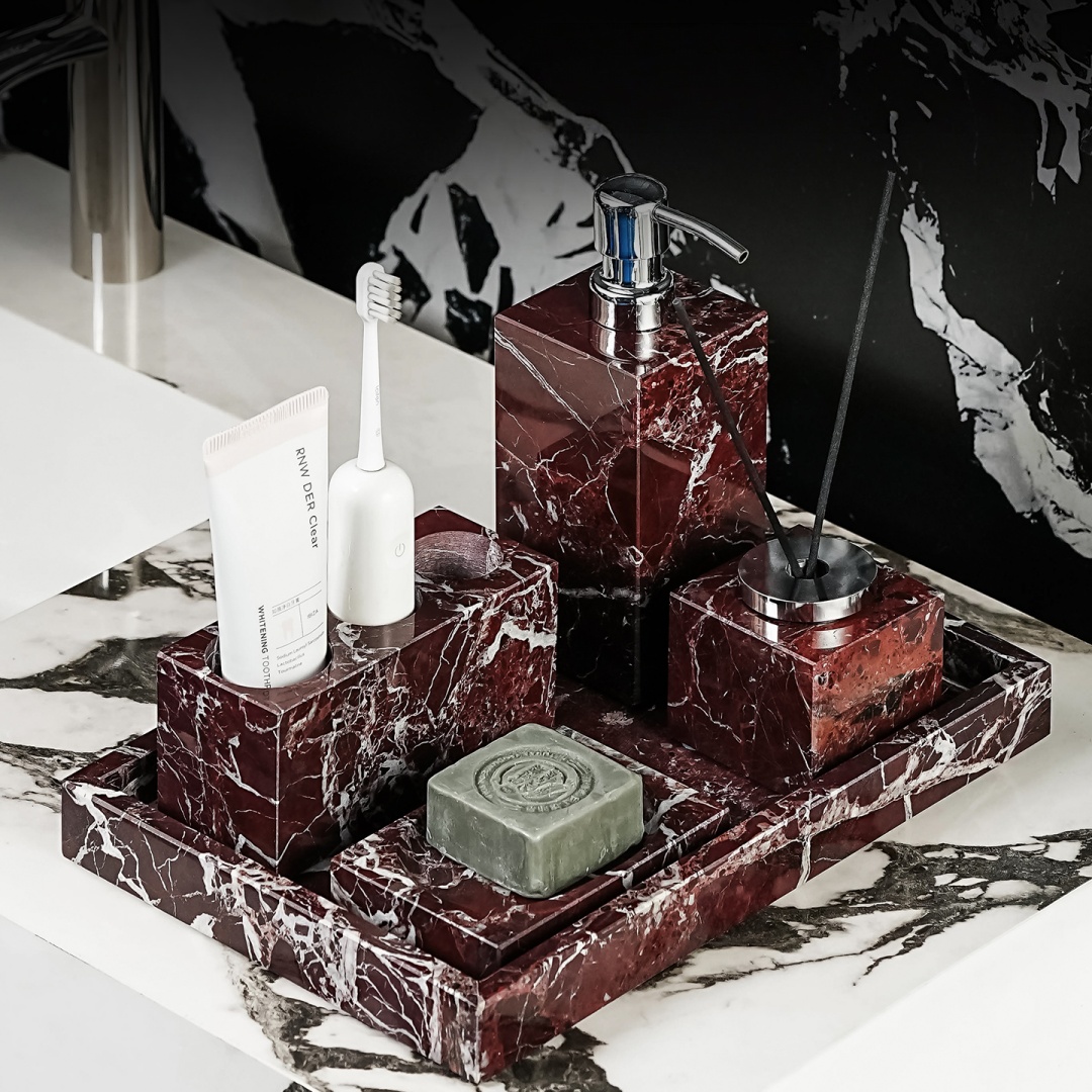 Luxury Natural Marble Rosa Lev - Tiny Home Bathroom Kit ulasan dan harga
