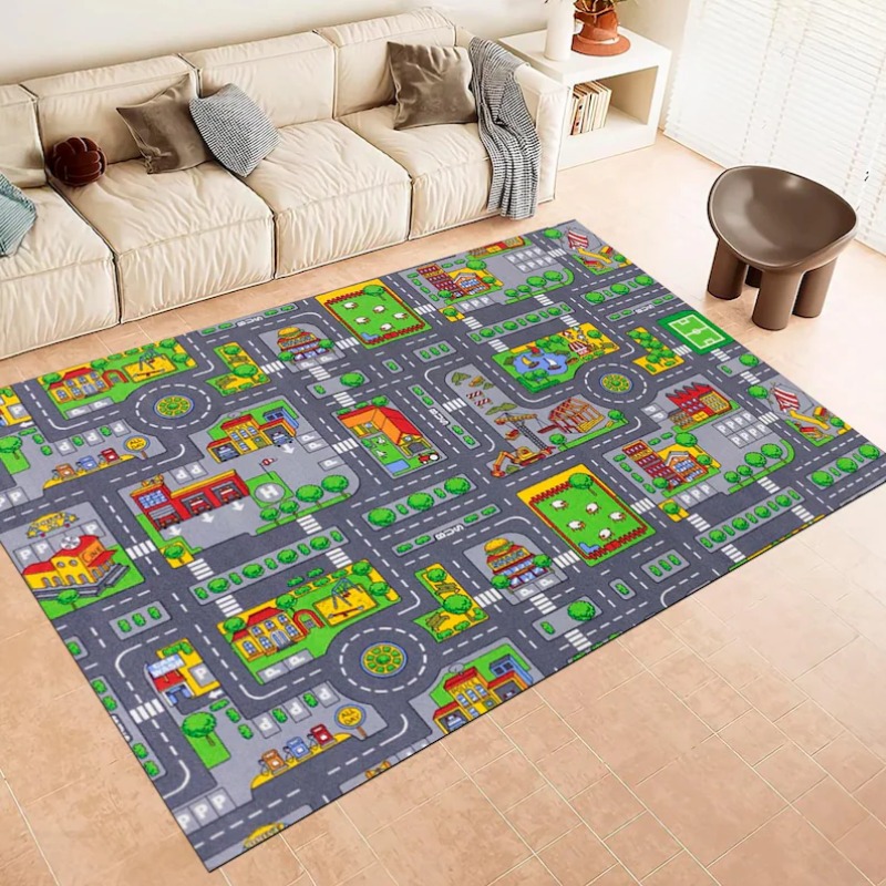 Cartoon City Street Traffic Ma - Home Bathroom Layout ulasan dan harga