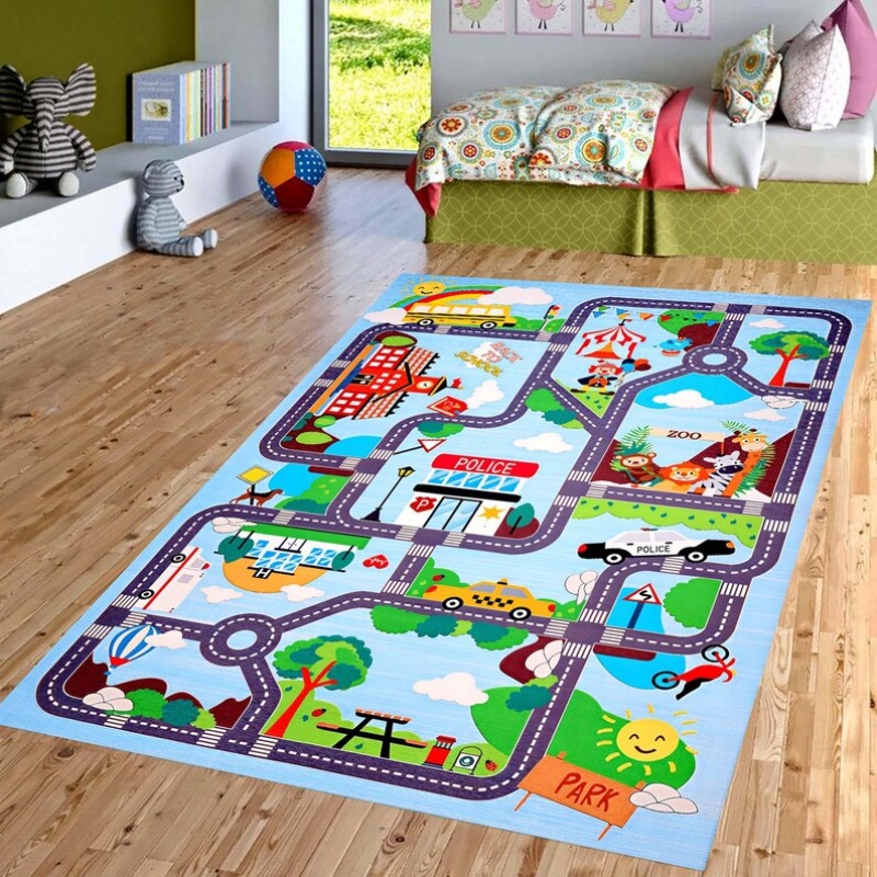 Cartoon City Street Traffic Ma - Home Bathroom Layout ulasan dan harga