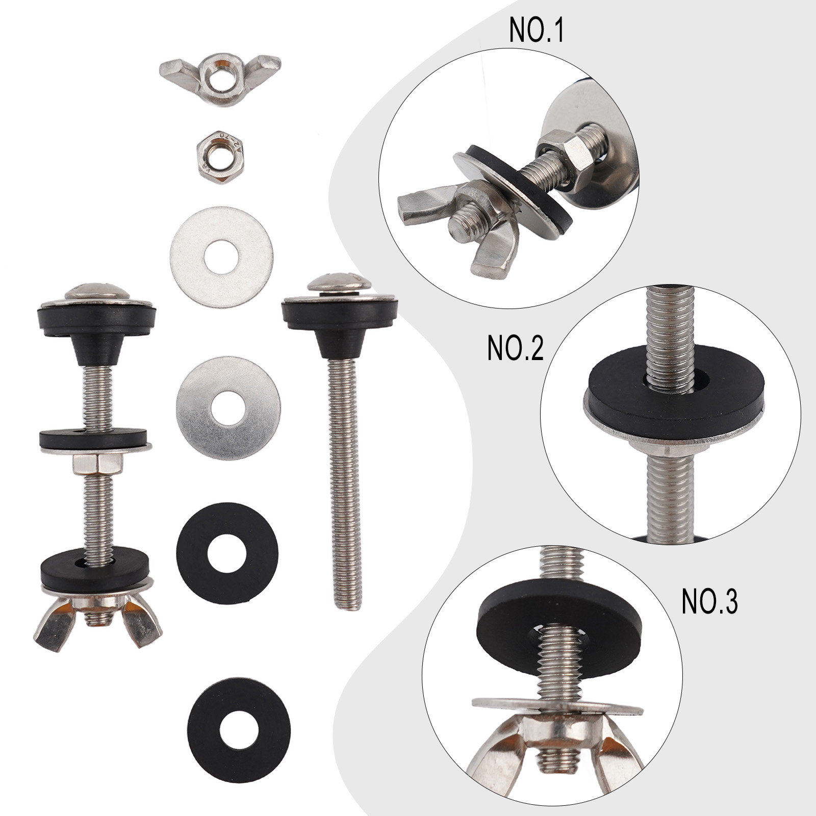 2pcs Toilet Tank To Bowl Bolt  - Tiny Home Bathroom Kit ulasan dan harga