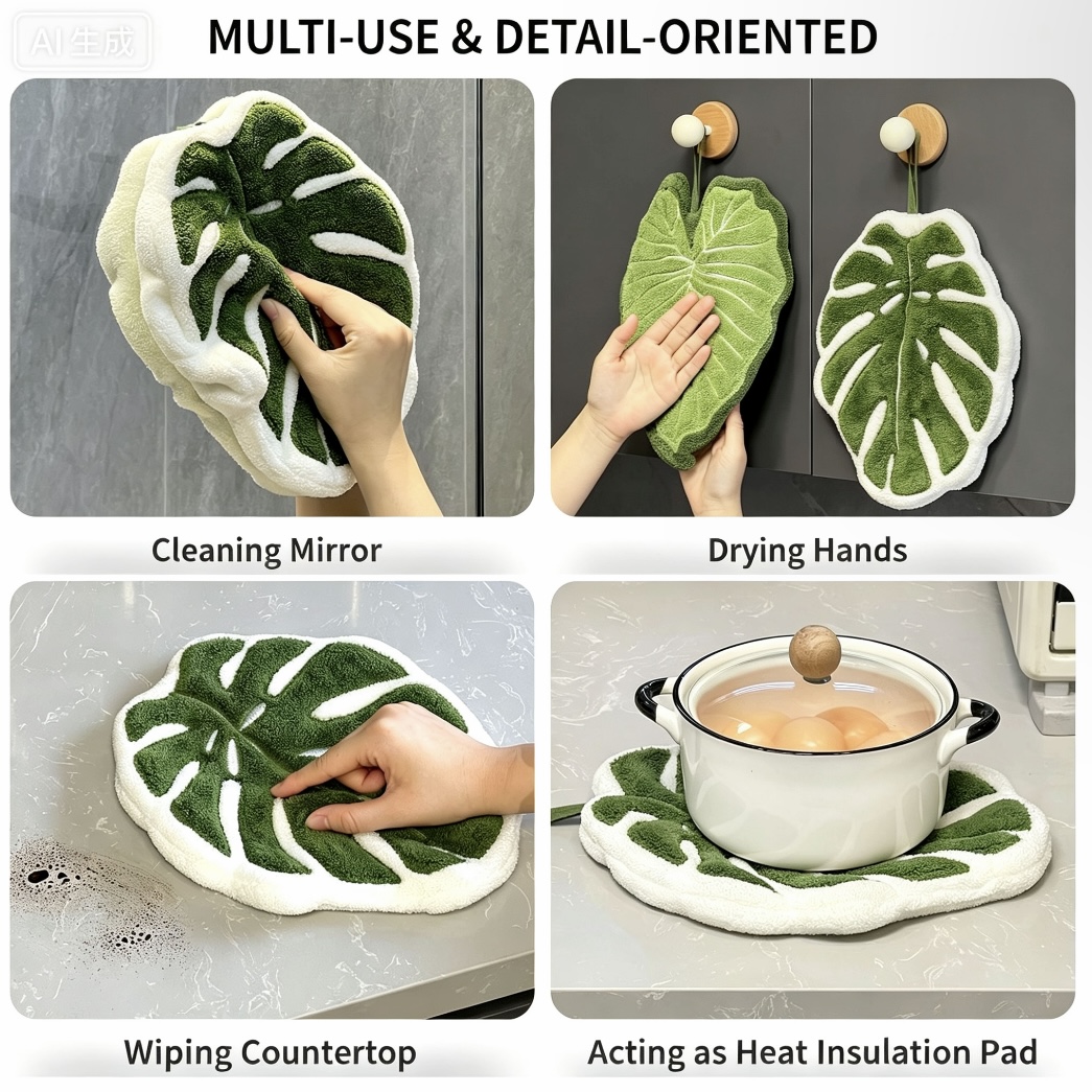 Cute Turtle Back Leaf Hand Tow - Home Goods Bathroom Decor ulasan dan harga