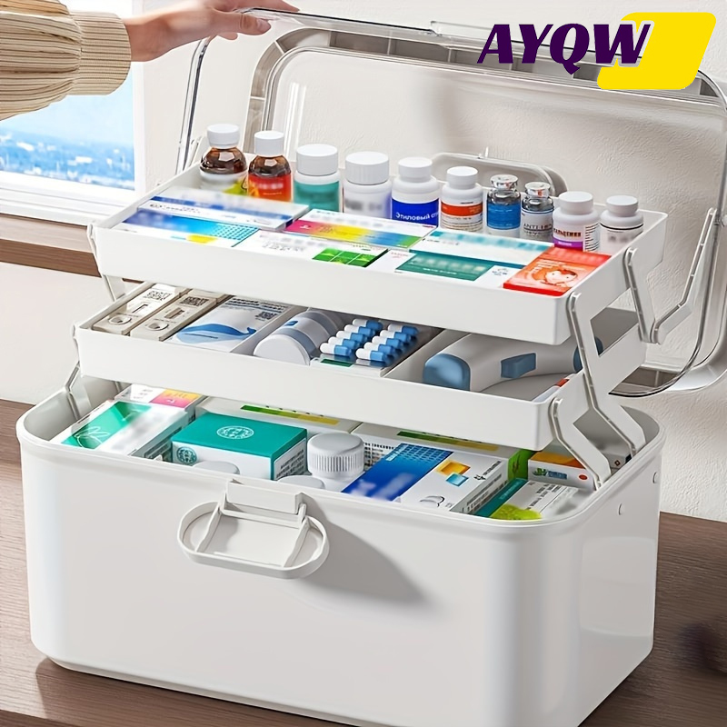 Large Capacity Clear Lid Medic - Home Bathroom Organizer ulasan dan harga