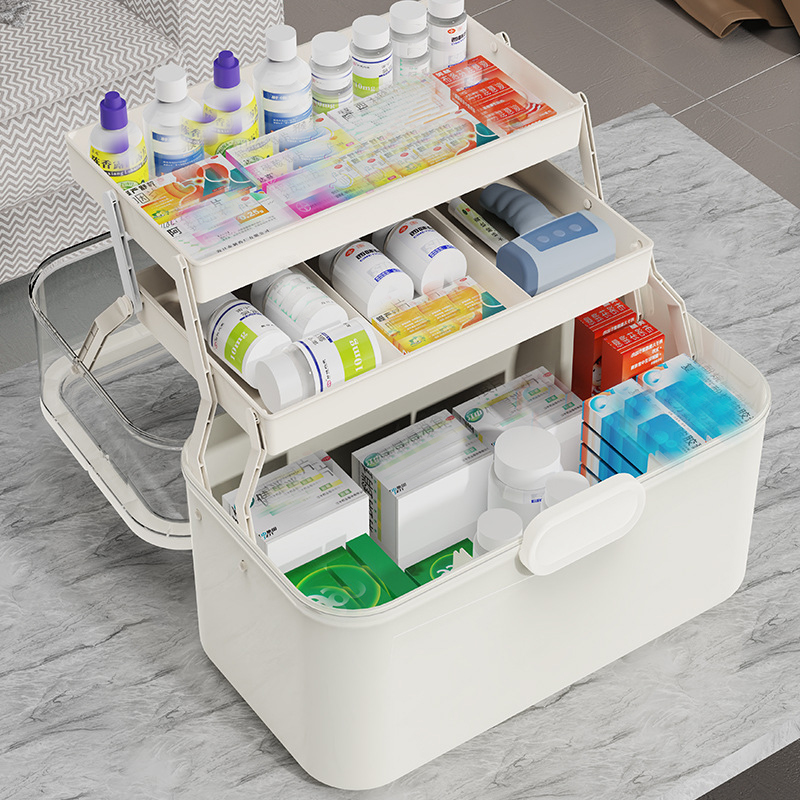 Large Capacity Clear Lid Medic - Home Bathroom Organizer ulasan dan harga