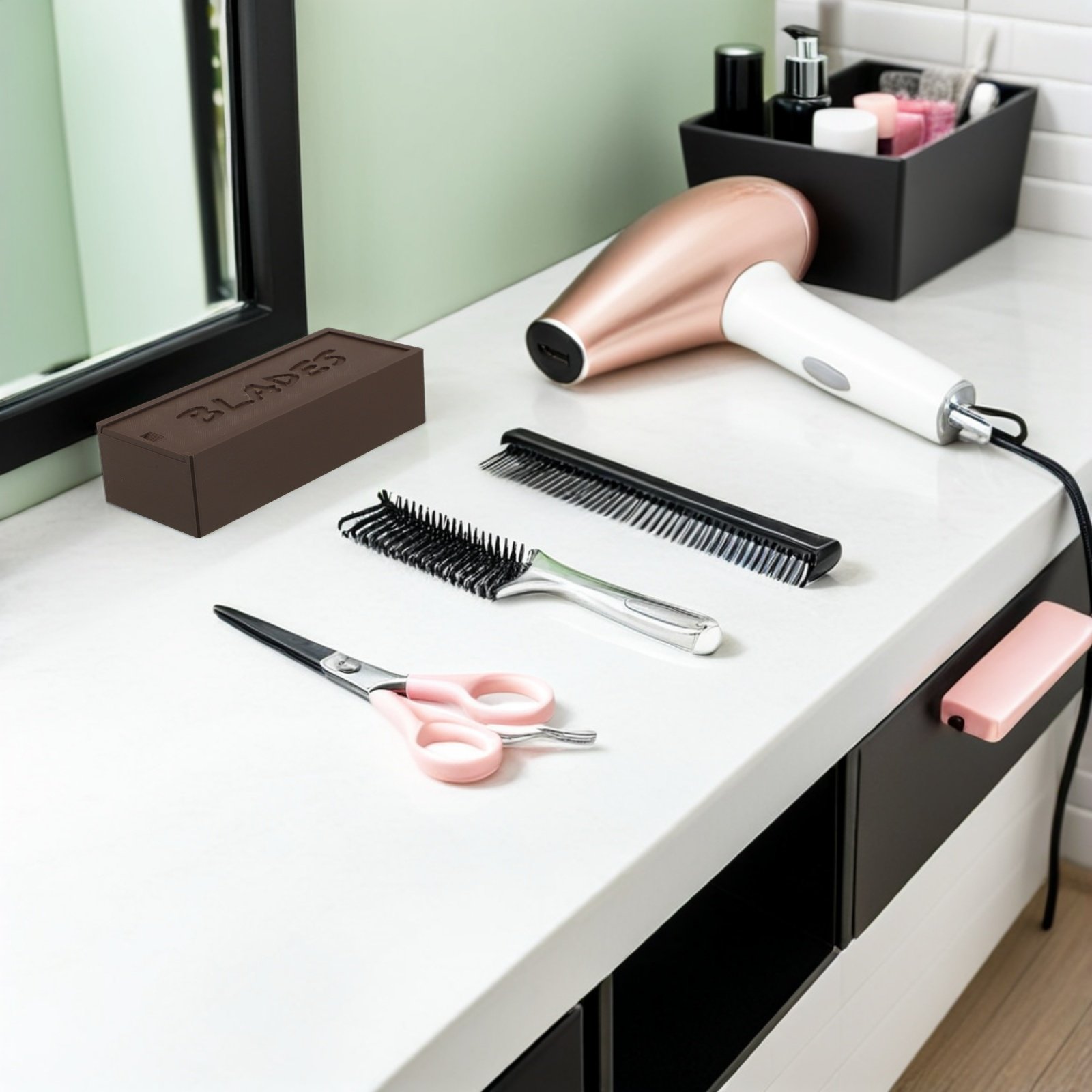 Double Compartment Brown Blade - Home Bathroom Organizer ulasan dan harga