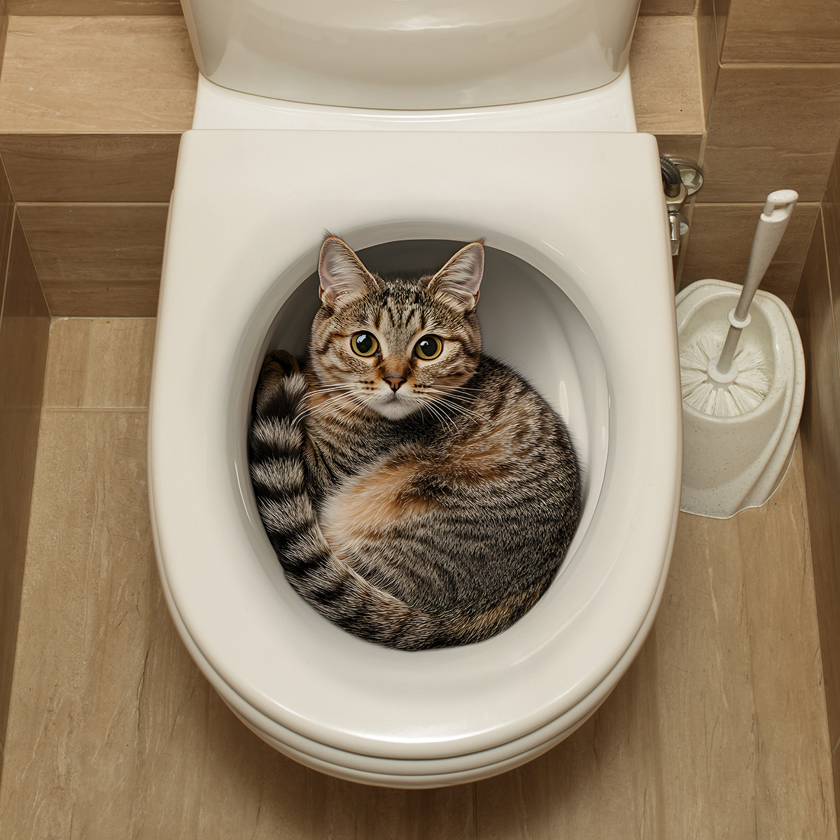 3D Funny Cat Toilet Sticker Ba - Tiny Home Bathroom Kit ulasan dan harga